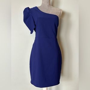 NWT Lulu's blue stay gorgeous one shoulder unique mini dress size XL